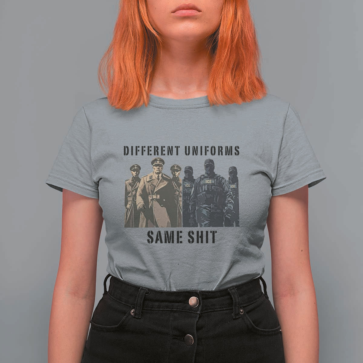 Different Uniforms Same Shit Sarcastic T Shirt For Women Anti Authoritarian Fascism Protest