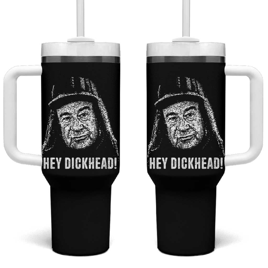 Hey Dckhead Grumpy Old Man Humor Tumbler With Handle Jerk Sarcastic Comedy