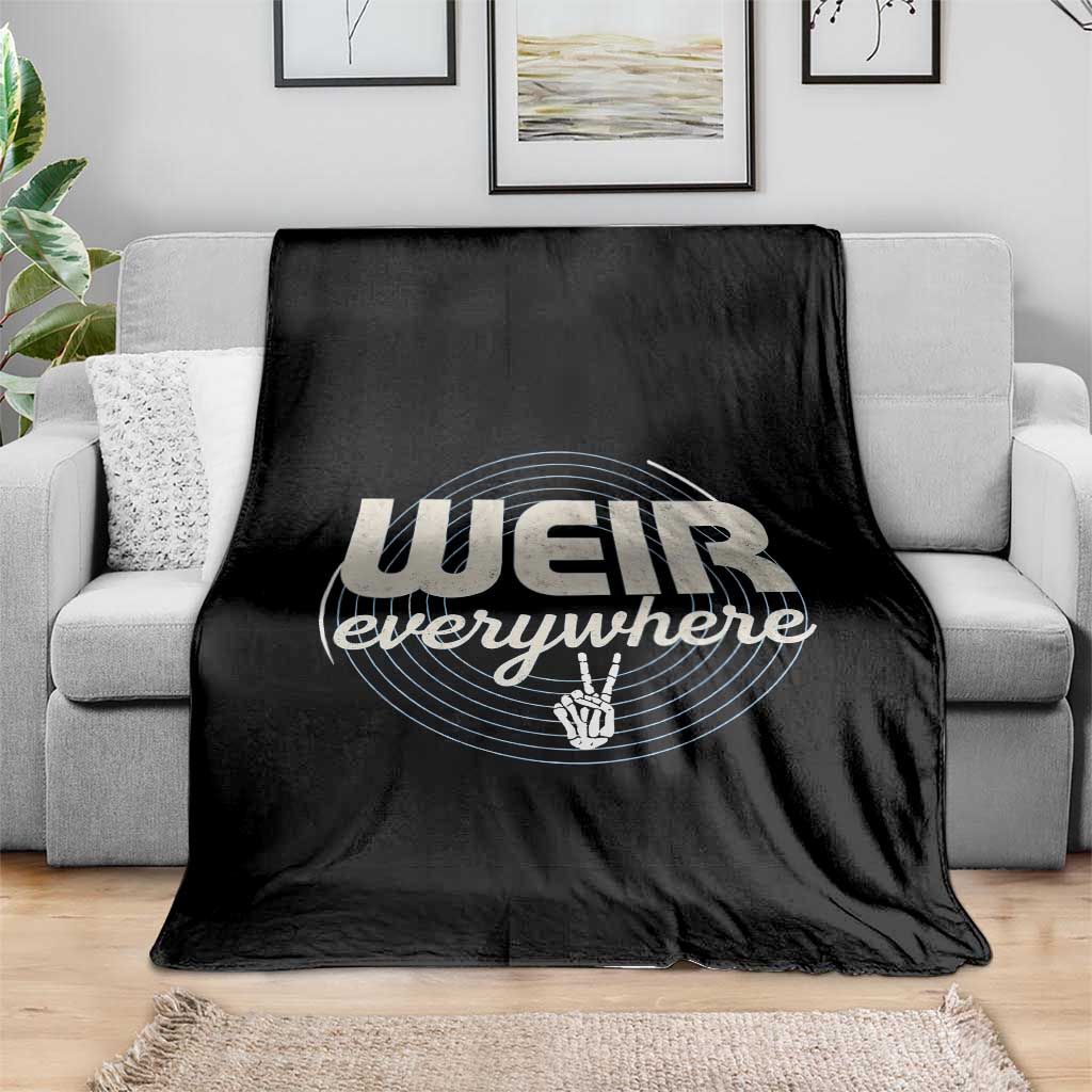 Weir Everywhere Retro Tribute Throw Blanket Psychedelic Peace and Music Culture