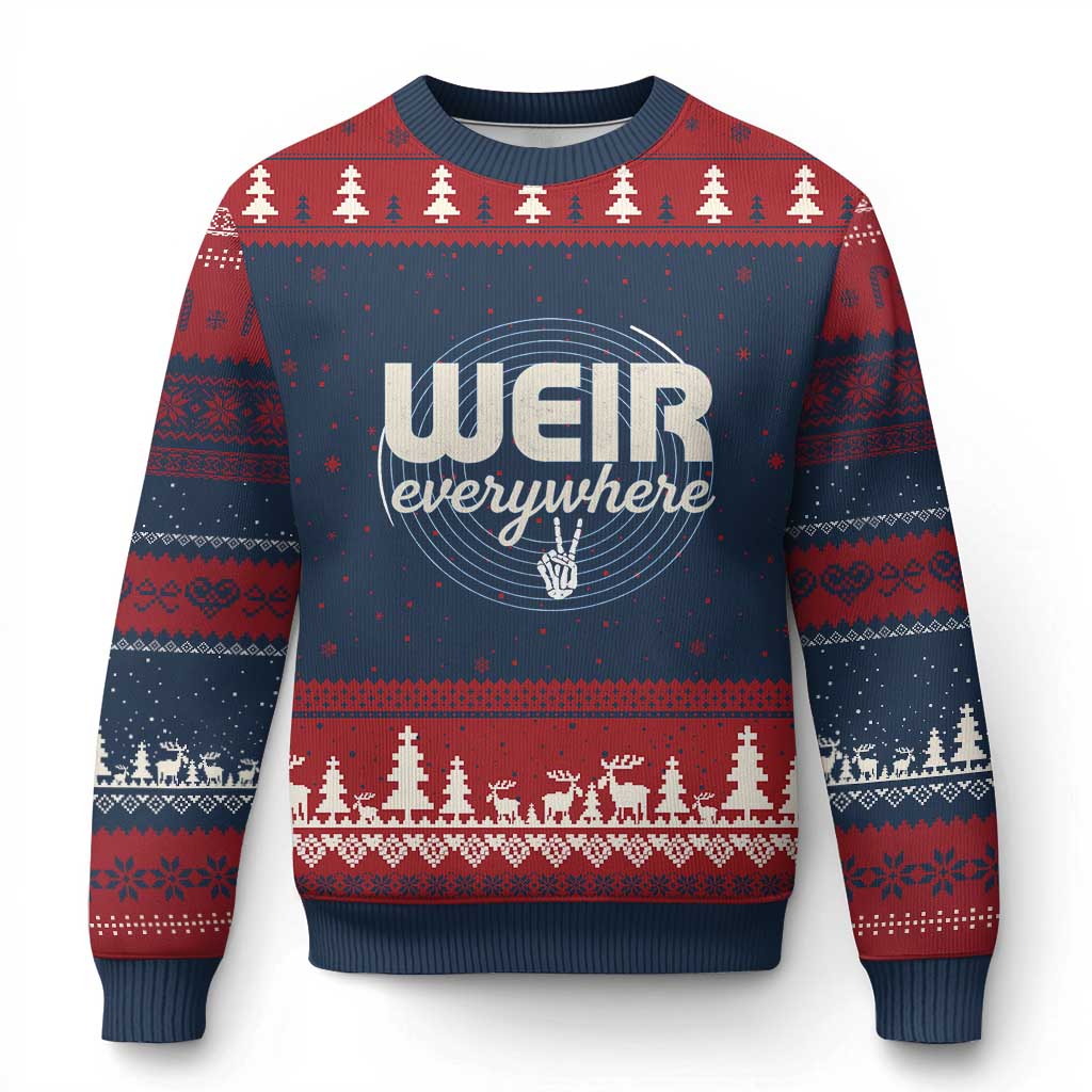 Weir Everywhere Retro Tribute Ugly Christmas Sweater Psychedelic Peace and Music Culture