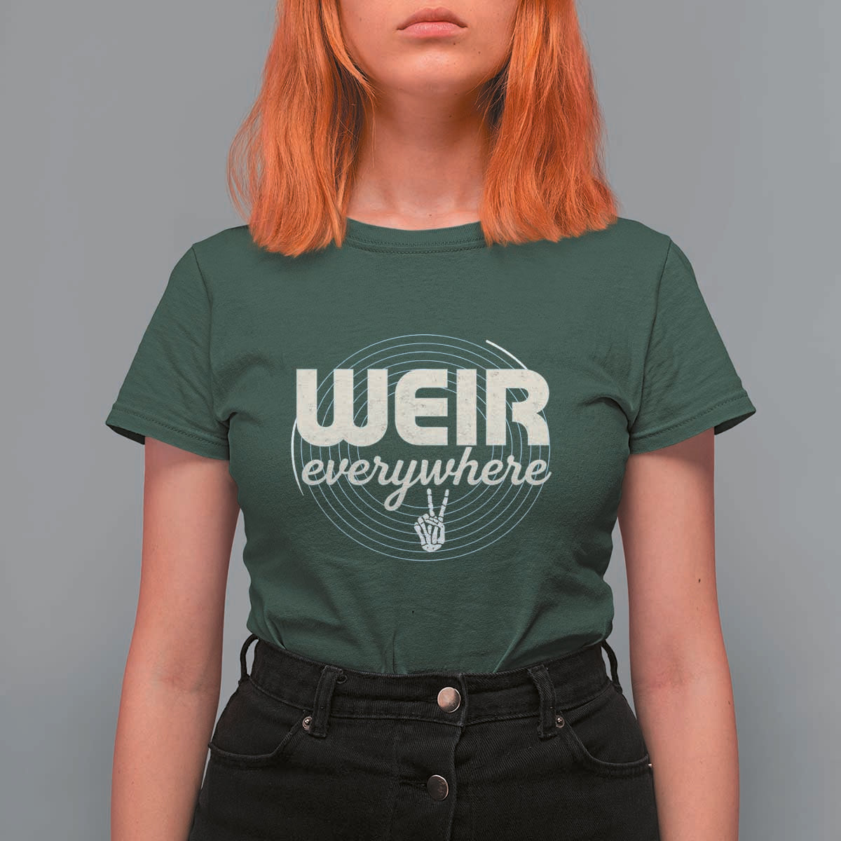 Weir Everywhere Retro Tribute T Shirt For Women Psychedelic Peace and Music Culture