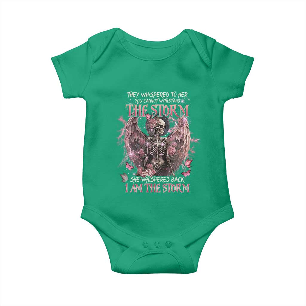 Gothic Skeleton Fairy Baby Onesie She Whispered Back I Am The Storm Dark Angel