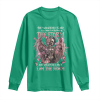 Gothic Skeleton Fairy Long Sleeve Shirt She Whispered Back I Am The Storm Dark Angel
