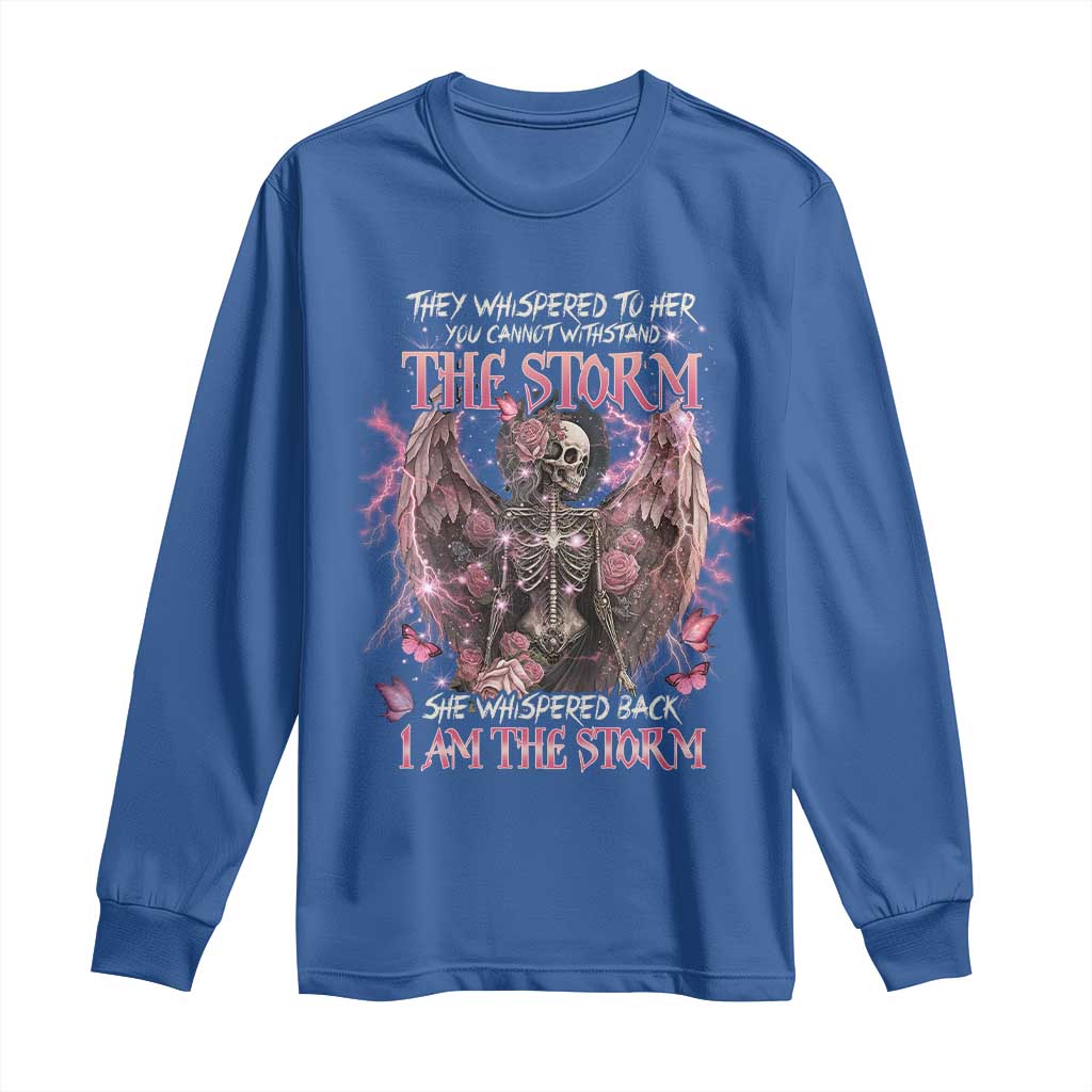 Gothic Skeleton Fairy Long Sleeve Shirt She Whispered Back I Am The Storm Dark Angel