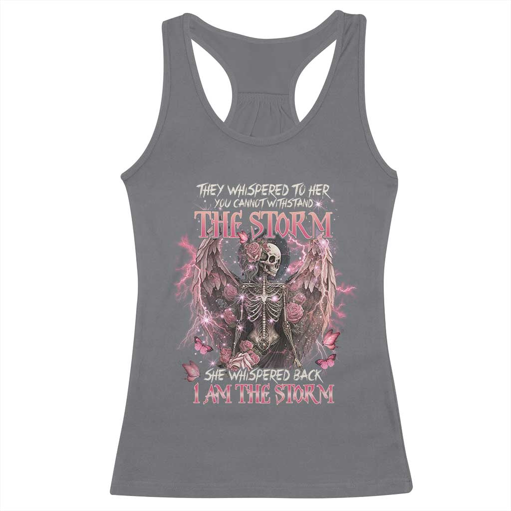 Gothic Skeleton Fairy Racerback Tank Top She Whispered Back I Am The Storm Dark Angel