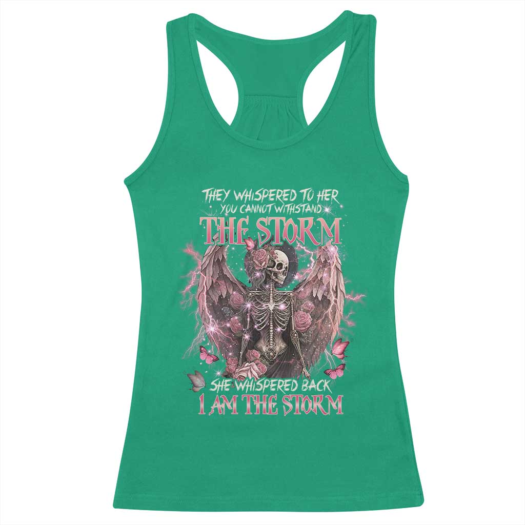 Gothic Skeleton Fairy Racerback Tank Top She Whispered Back I Am The Storm Dark Angel