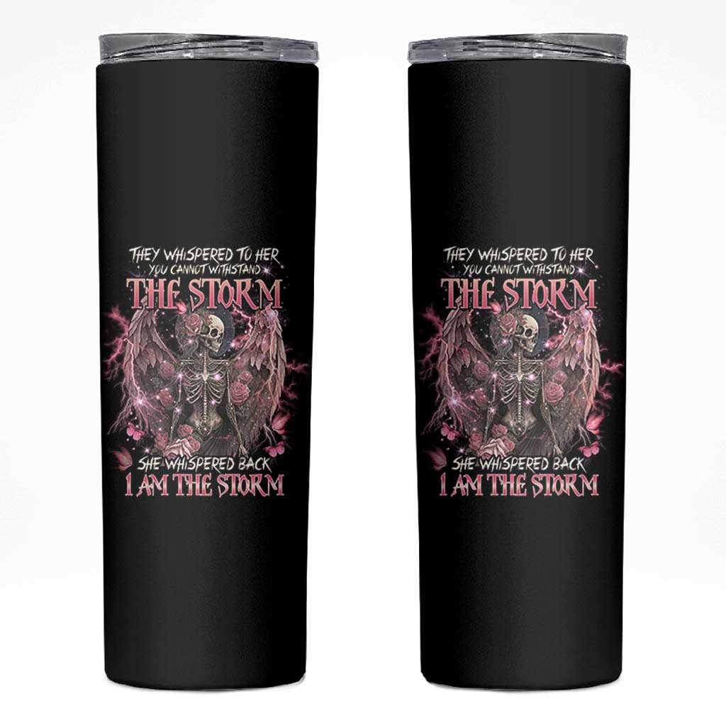 Gothic Skeleton Fairy Skinny Tumbler She Whispered Back I Am The Storm Dark Angel