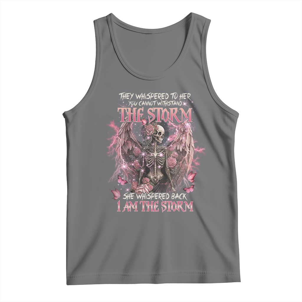 Gothic Skeleton Fairy Tank Top She Whispered Back I Am The Storm Dark Angel