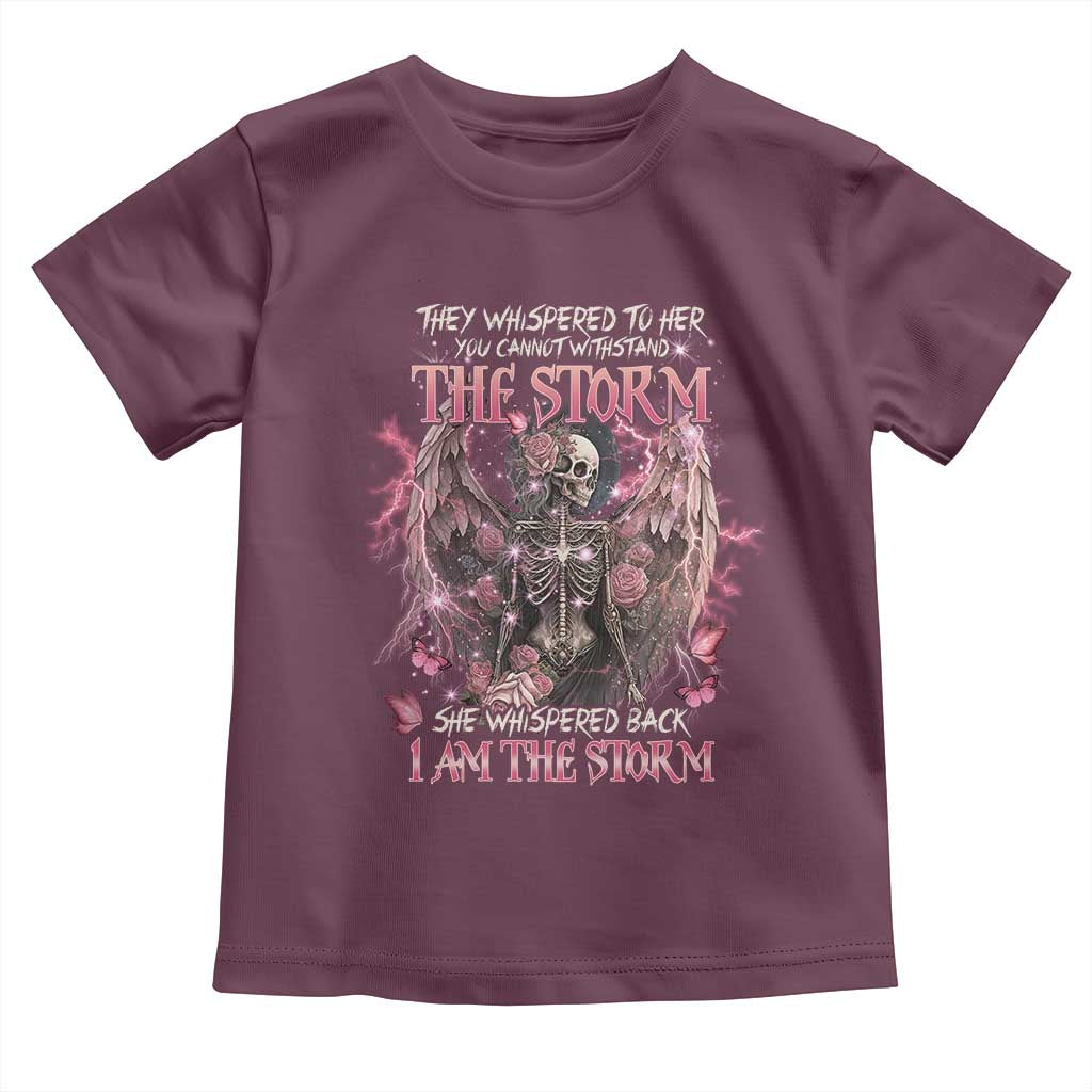 Gothic Skeleton Fairy Toddler T Shirt She Whispered Back I Am The Storm Dark Angel