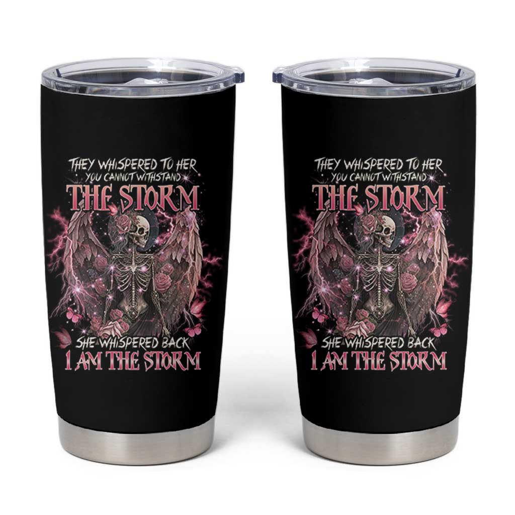 Gothic Skeleton Fairy Tumbler Cup She Whispered Back I Am The Storm Dark Angel