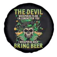 Irish Skull Spare Tire Cover I Whispered Back Bring Beer Devil St Patrick's Day Drinking Skeleton
