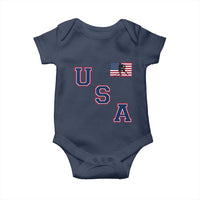 USA Flag Hockey Baby Onesie Patriotic Ice Hockey Team Fan Vintage Throwback