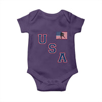 USA Flag Hockey Baby Onesie Patriotic Ice Hockey Team Fan Vintage Throwback