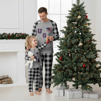 USA Flag Hockey Plaid Pajama Set Patriotic Ice Hockey Team Fan Vintage Throwback - Wonder Print Shop