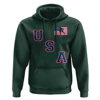 USA Flag Hockey Hoodie Patriotic Ice Hockey Team Fan Vintage Throwback