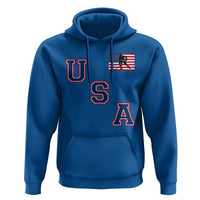 USA Flag Hockey Hoodie Patriotic Ice Hockey Team Fan Vintage Throwback