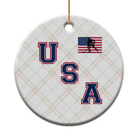 USA Flag Hockey Ceramic Ornament Patriotic Ice Hockey Team Fan Vintage Throwback - Wonder Print Shop