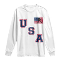 USA Flag Hockey Long Sleeve Shirt Patriotic Ice Hockey Team Fan Vintage Throwback