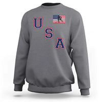 USA Flag Hockey Sweatshirt Patriotic Ice Hockey Team Fan Vintage Throwback