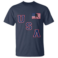 USA Flag Hockey T Shirt Patriotic Ice Hockey Team Fan Vintage Throwback
