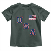 USA Flag Hockey Toddler T Shirt Patriotic Ice Hockey Team Fan Vintage Throwback