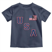 USA Flag Hockey Toddler T Shirt Patriotic Ice Hockey Team Fan Vintage Throwback