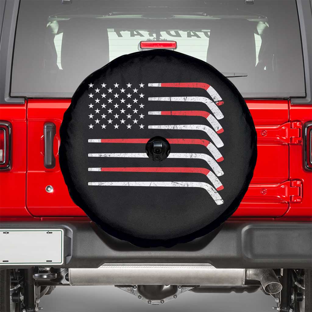 USA Flag Hockey Spare Tire Cover Patriotic Hockey Stick American Flags