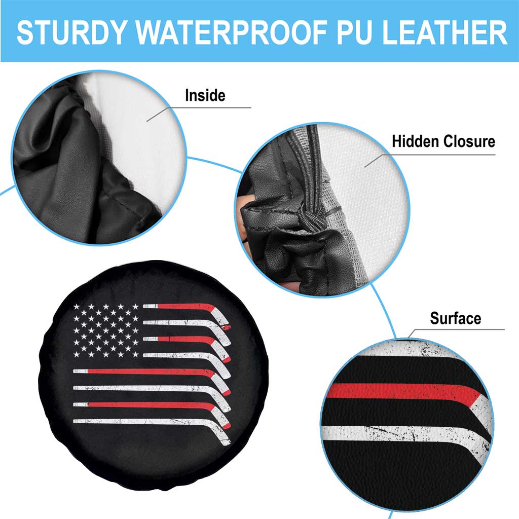 USA Flag Hockey Spare Tire Cover Patriotic Hockey Stick American Flags