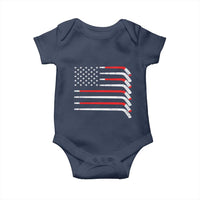 USA Flag Hockey Baby Onesie Patriotic Hockey Stick American Flags