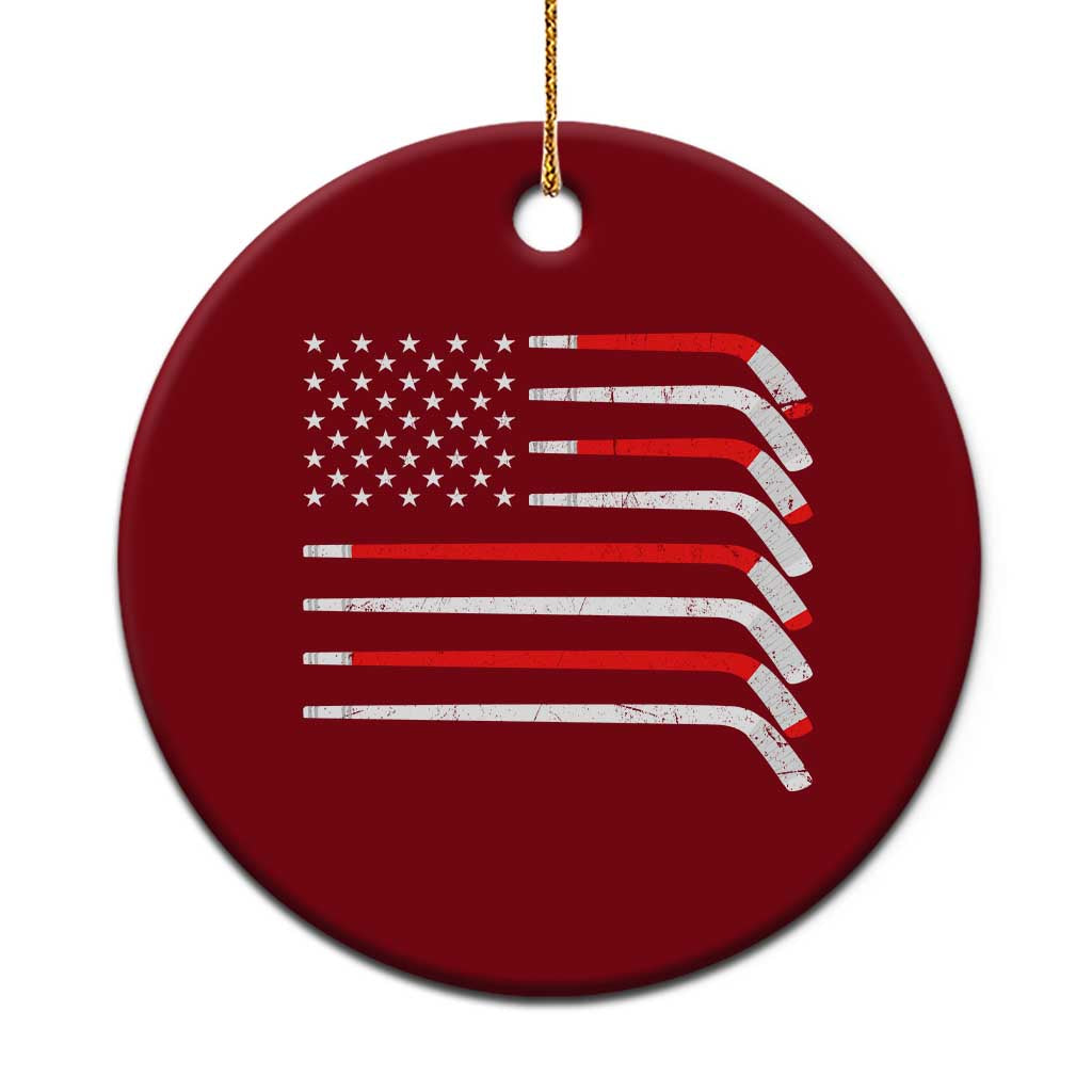 USA Flag Hockey Ceramic Ornament Patriotic Hockey Stick American Flags - Wonder Print Shop