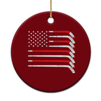 USA Flag Hockey Ceramic Ornament Patriotic Hockey Stick American Flags - Wonder Print Shop