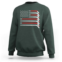 USA Flag Hockey Sweatshirt Patriotic Hockey Stick American Flags