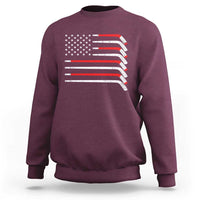 USA Flag Hockey Sweatshirt Patriotic Hockey Stick American Flags
