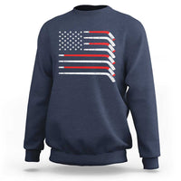 USA Flag Hockey Sweatshirt Patriotic Hockey Stick American Flags