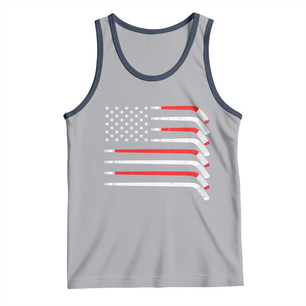 USA Flag Hockey Tank Top Patriotic Hockey Stick American Flags