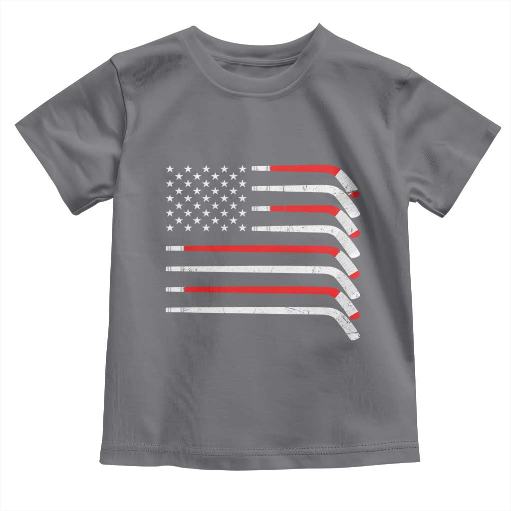USA Flag Hockey Toddler T Shirt Patriotic Hockey Stick American Flags