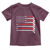 USA Flag Hockey Toddler T Shirt Patriotic Hockey Stick American Flags