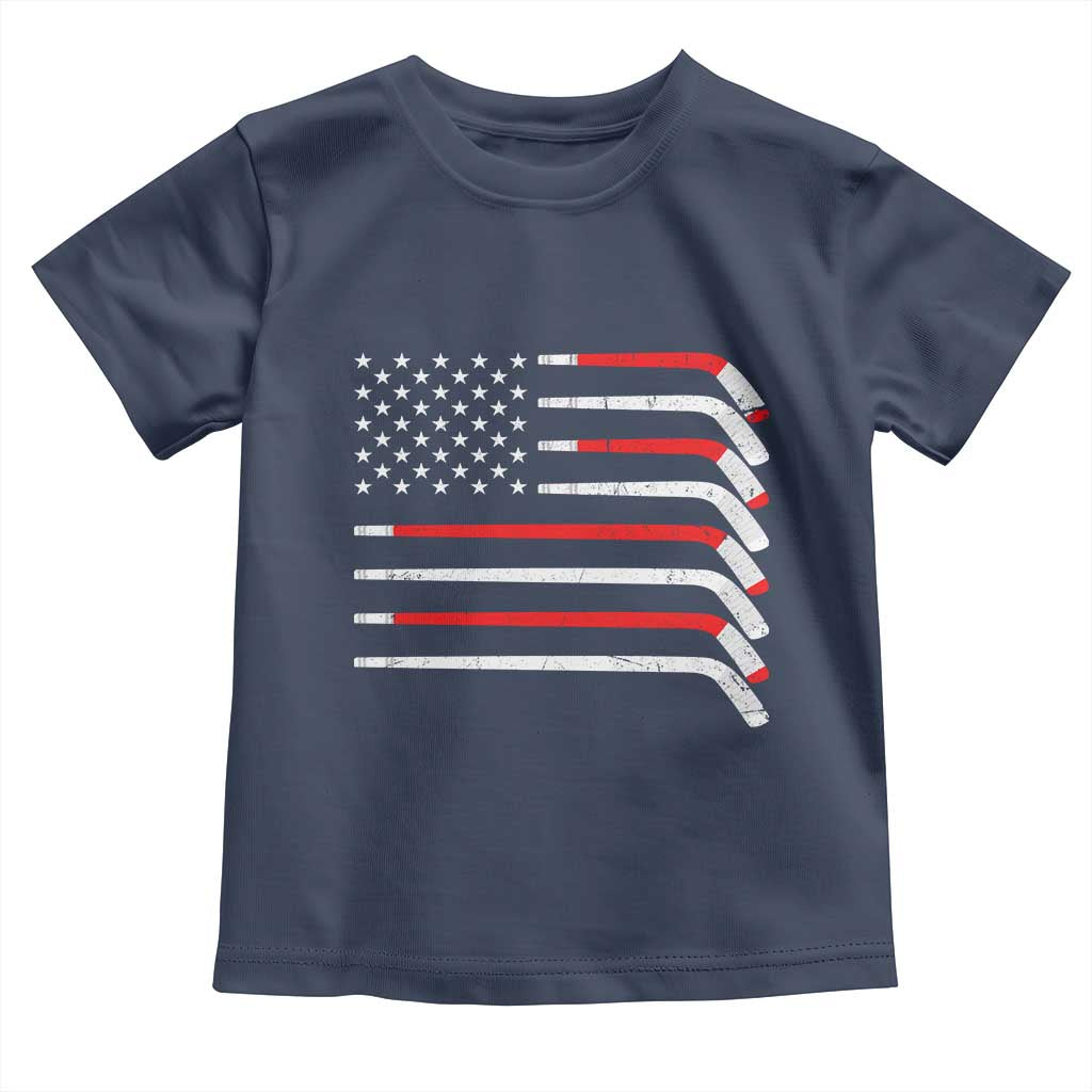 USA Flag Hockey Toddler T Shirt Patriotic Hockey Stick American Flags