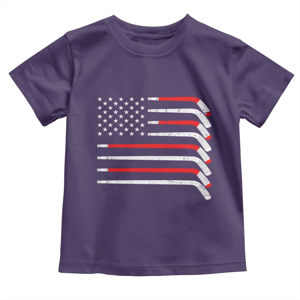 USA Flag Hockey Toddler T Shirt Patriotic Hockey Stick American Flags