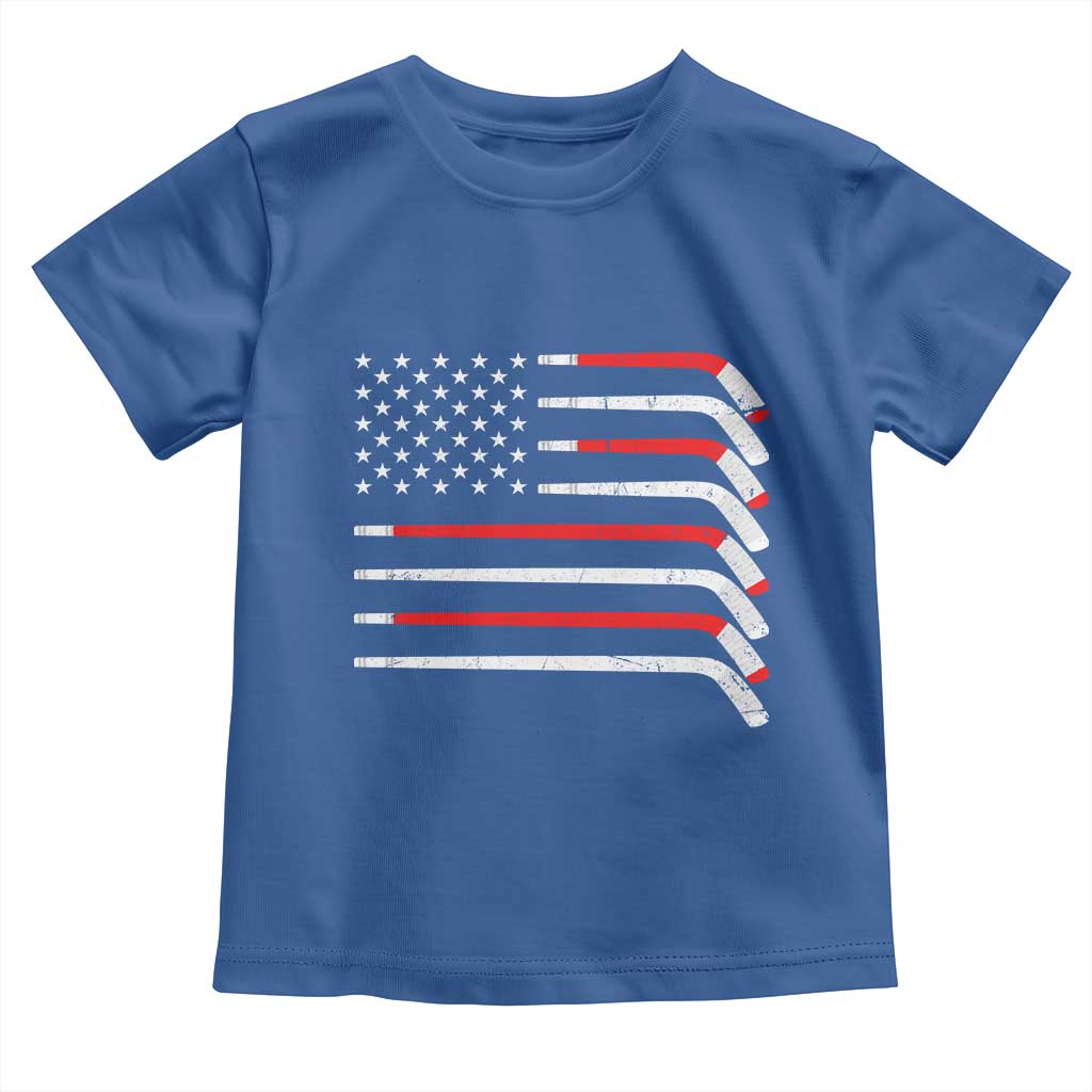 USA Flag Hockey Toddler T Shirt Patriotic Hockey Stick American Flags