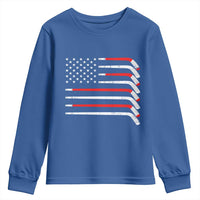 USA Flag Hockey Youth Sweatshirt Patriotic Hockey Stick American Flags