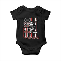 USA Flag Hockey Baby Onesie Skull Player My Goal Is To Deny Yours