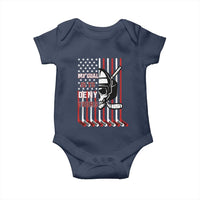 USA Flag Hockey Baby Onesie Skull Player My Goal Is To Deny Yours