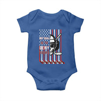 USA Flag Hockey Baby Onesie Skull Player My Goal Is To Deny Yours