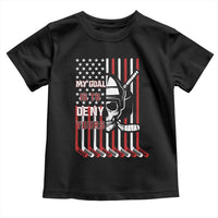 USA Flag Hockey Toddler T Shirt Skull Player My Goal Is To Deny Yours