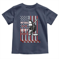 USA Flag Hockey Toddler T Shirt Skull Player My Goal Is To Deny Yours