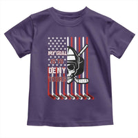 USA Flag Hockey Toddler T Shirt Skull Player My Goal Is To Deny Yours