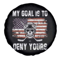 USA Flag Hockey Skull Spare Tire Cover My Goal Is To Deny Yours