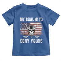 USA Flag Hockey Skull Toddler T Shirt My Goal Is To Deny Yours