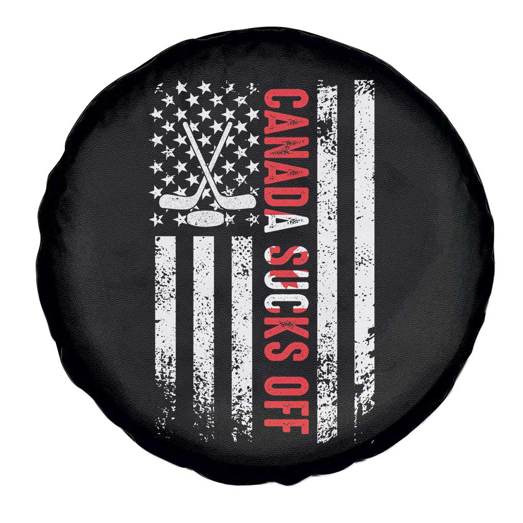 USA Flag Hockey Spare Tire Cover Funny Canada Sucks US EH American Flag